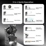 NEJE R6 9-in-1 Micron-Level Rotary Attachment  —  A-Axis Quick Operation Chuck / Roller Rotary