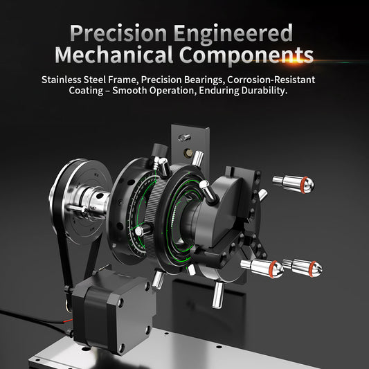 NEJE R6 9-in-1 Micron-Level Rotary Attachment — A-Axis Quick Operation Chuck / Roller Rotary - NEJE.SHOP