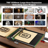 NEJE Max 4 V2 E80 Motorized Z axis Wood Laser Cutter | 1000mm/s Laser Engraver for Wood | Large-area Laser Engraver & Cutter for Metal | DIY Wood Laser Engraving and Cutting Machine