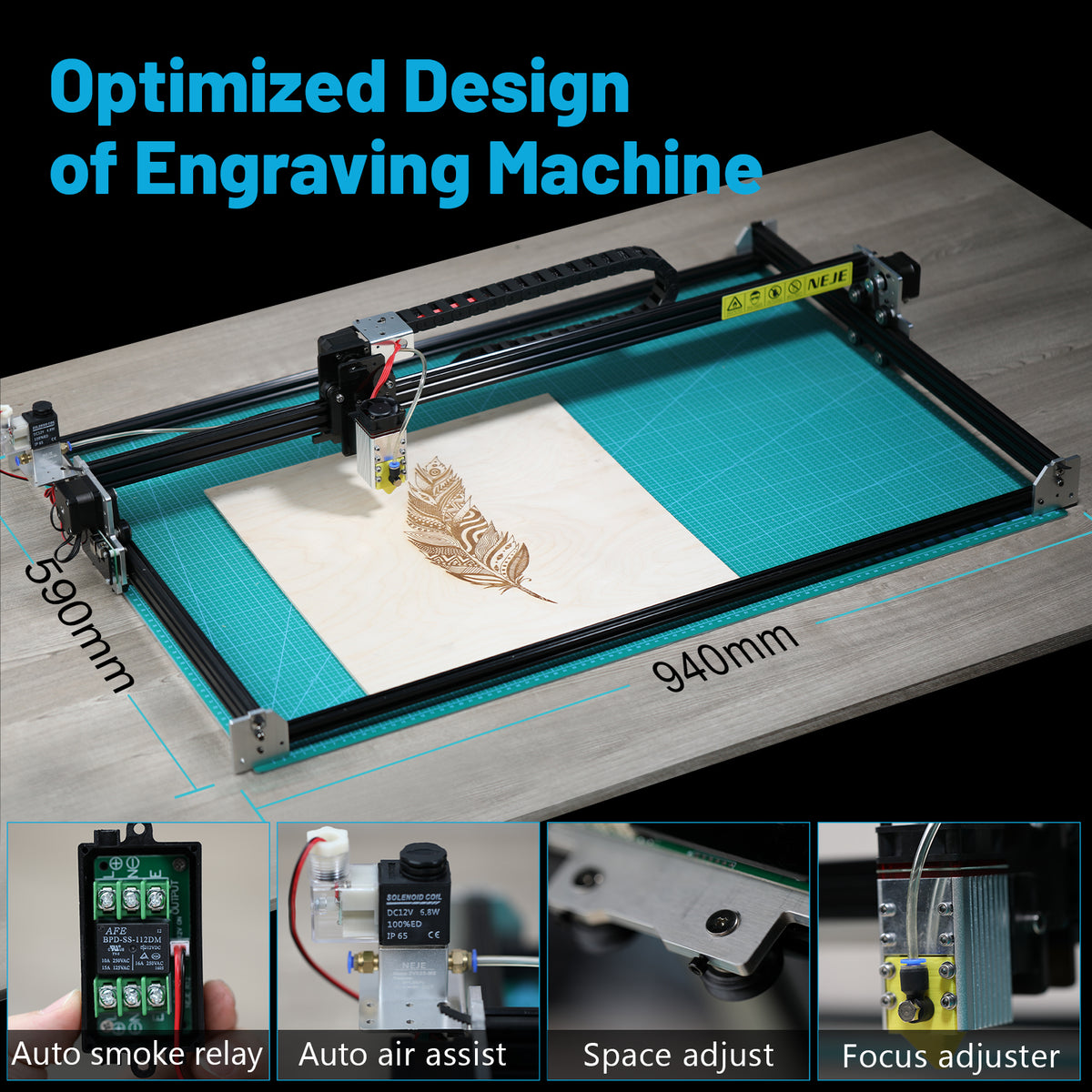 CNC Laser Engraving Machine 80W 40W Fixed-Focus Laser