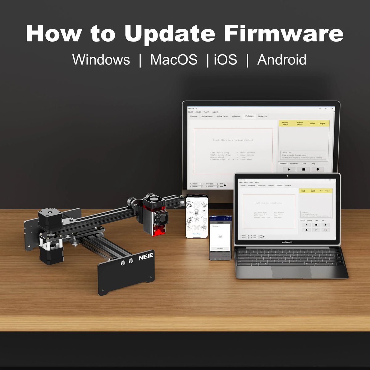 Neje Text How to Update NEJE Device Firmware? – NEJE.SHOP