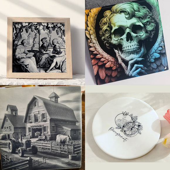 How to Achieve a Colorful Engraving on White Tile?