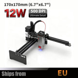 NEJE 5 12W Beam Compression Diode Laser Engraver & Cutter, 170x170mm (6.7"x6.7") Desktop Laser Engraving & Cutting Machine for Wood, Leather, High-Resolution Detailing