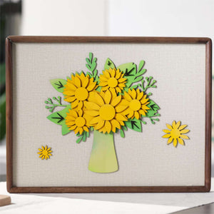 Sunflower Multi-layer Cutting | DXF File | NEJE Diode Laser | Gift, Art, Wall Art