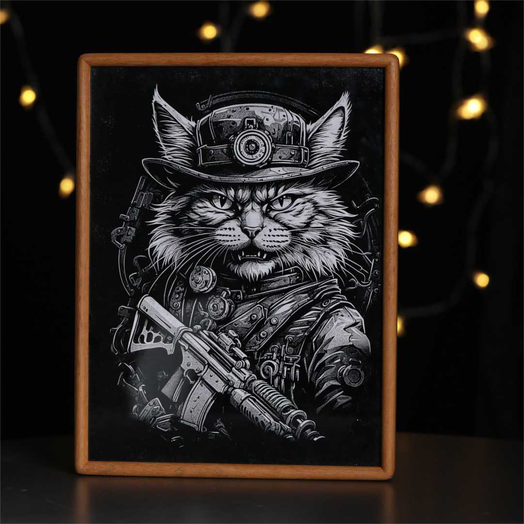 Cat Ak47 Engraving|Lbrn File|Art,Wall Art,Gift - NEJE.SHOP