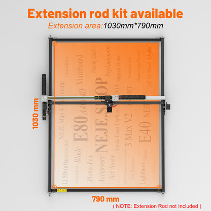 1150mm Black Aluminum Profile Rail For NEJE Max 4 & NEJE 3 Max V2 Laser Engraver & Cutter Y-Axis Extension Kit - NEJE.SHOP