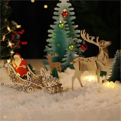 Moose and Sleigh|DXF File|Art,Festival,Gift - NEJE.SHOP