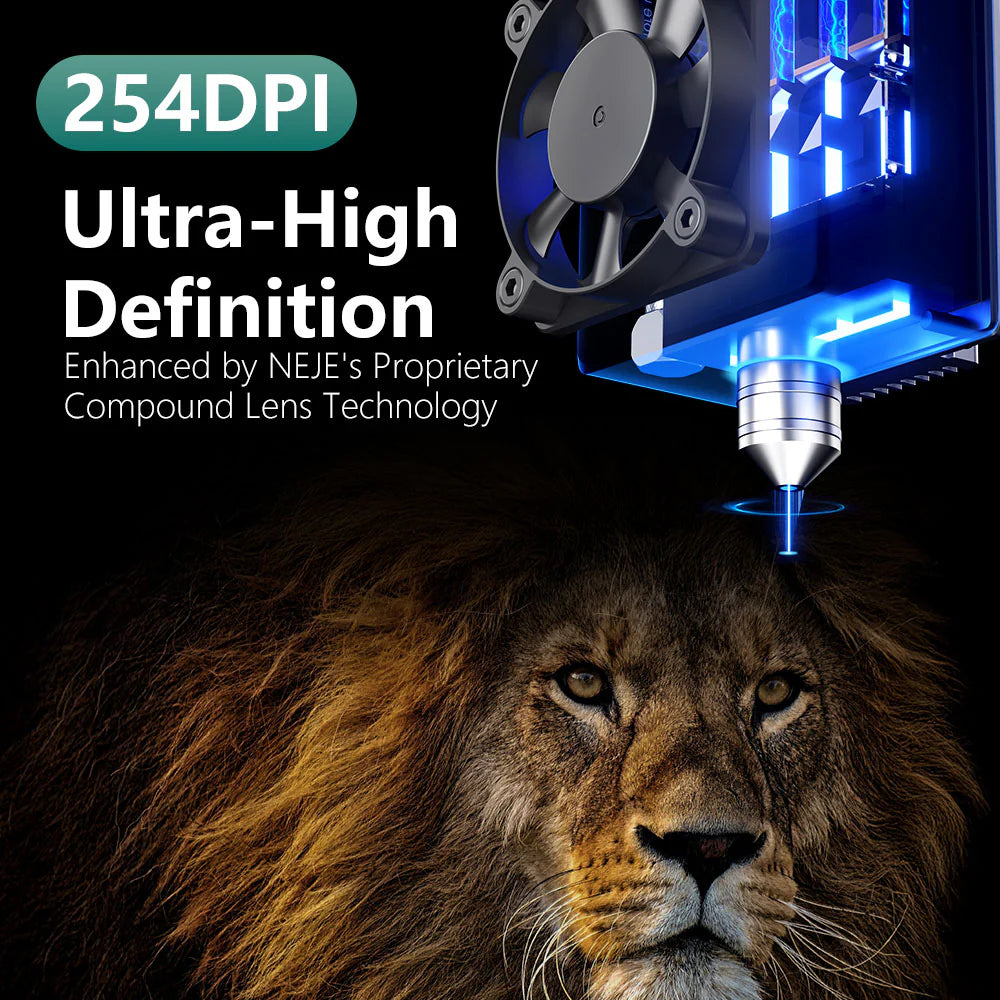 NEJE E80 24W Diode Laser Module with 4-FAC Optics – Uniquely Capable of Metal Deep Engraving & Hard Material Cutting