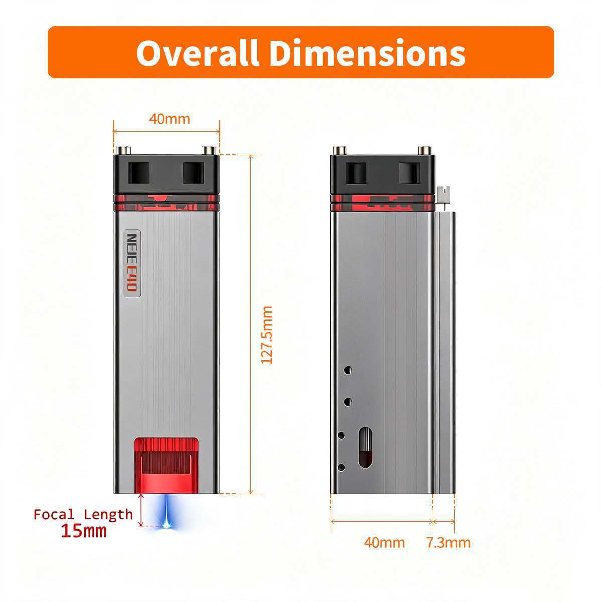 NEJE E40 12W 500DPI Diode Laser Module with Multi-Lens Technology for Stainless Steel Engraving & Precision Cutting
