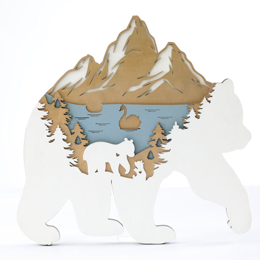 3d multi-layered bear cutting | DXF File | Art, Gift, Wall Art - NEJE.SHOP