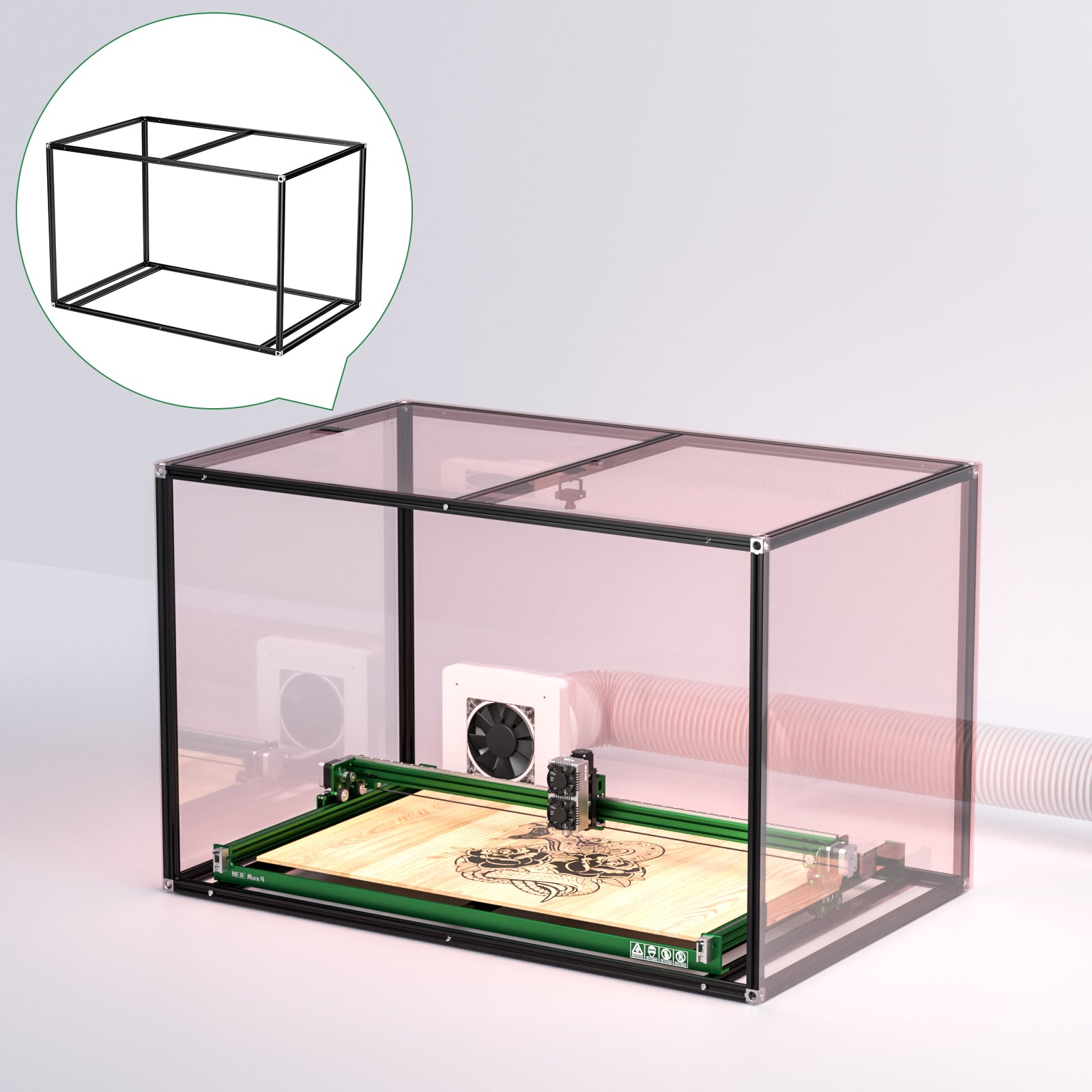 NEJE Laser Engraver Enclosure Box Frame for Protection(Without Acrylic Board)