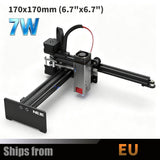 Graveur et découpeur laser à diode NEJE 5 7W à point de compression, machine de gravure laser de bureau 170x170mm (6.7"x6.7") pour logos, icônes, aluminium anodisé et acier inoxydable