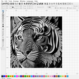 Tiger Deep Engraving| DXF File | Gift, Art，festival