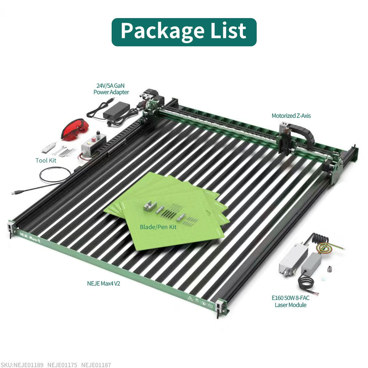 (Pre‑sale Active)NEJE Max4 V2 Large Format CNC & Laser Platform with E160 8-FAC Diode Module – 0.5mm Text, 300DPI Photo, Metal/Ceramic/HDF Engraving, 48V + Water Cooling, Built-in Thermal Protection for Pro Creators