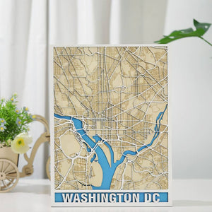 Washington Multi-layer Map Cutting | LBRN File |Art,Gift,Home Decor,Wall Art