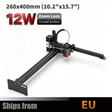 NEJE 5 12W Variable Focus Laser Engraver & Cutter, 260x400mm (10.2"x15.7") Desktop Diode Laser Engraving & Cutting Machine for Wood, Leather, Curved Surface Engraving