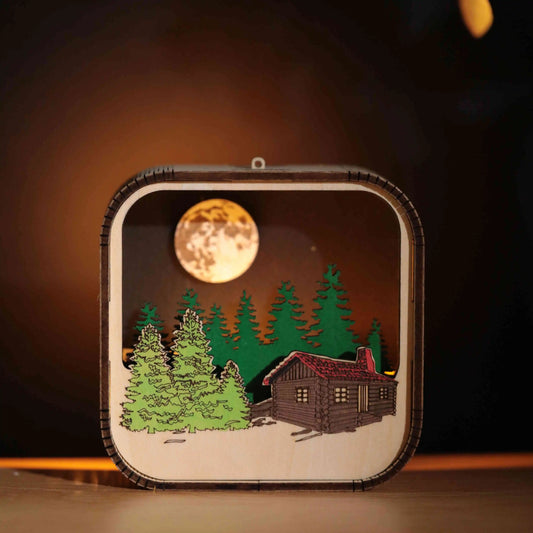 Mehrschichtiges Nachtlicht | DXF, SVG | Holzverarbeitung, Kunst, Geschenk