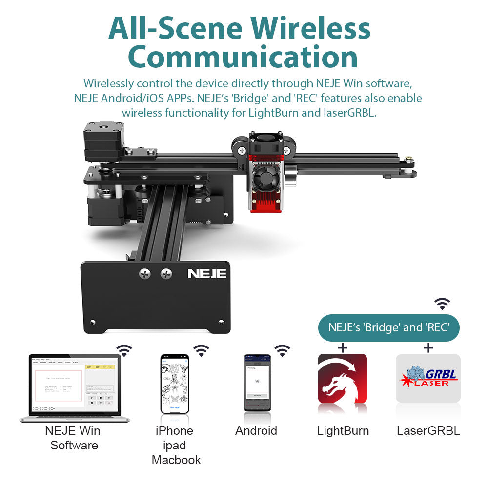NEJE 5 12W Variable Focus Laser Engraver & Cutter, 170x170mm (6.7
