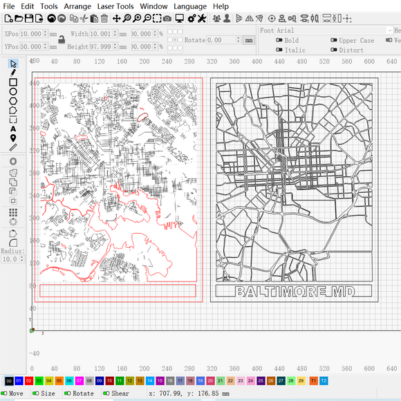 Baltimore Multi-layer Map Cutting | LBRN File | Art,Gift,Home Decor,Wall Art