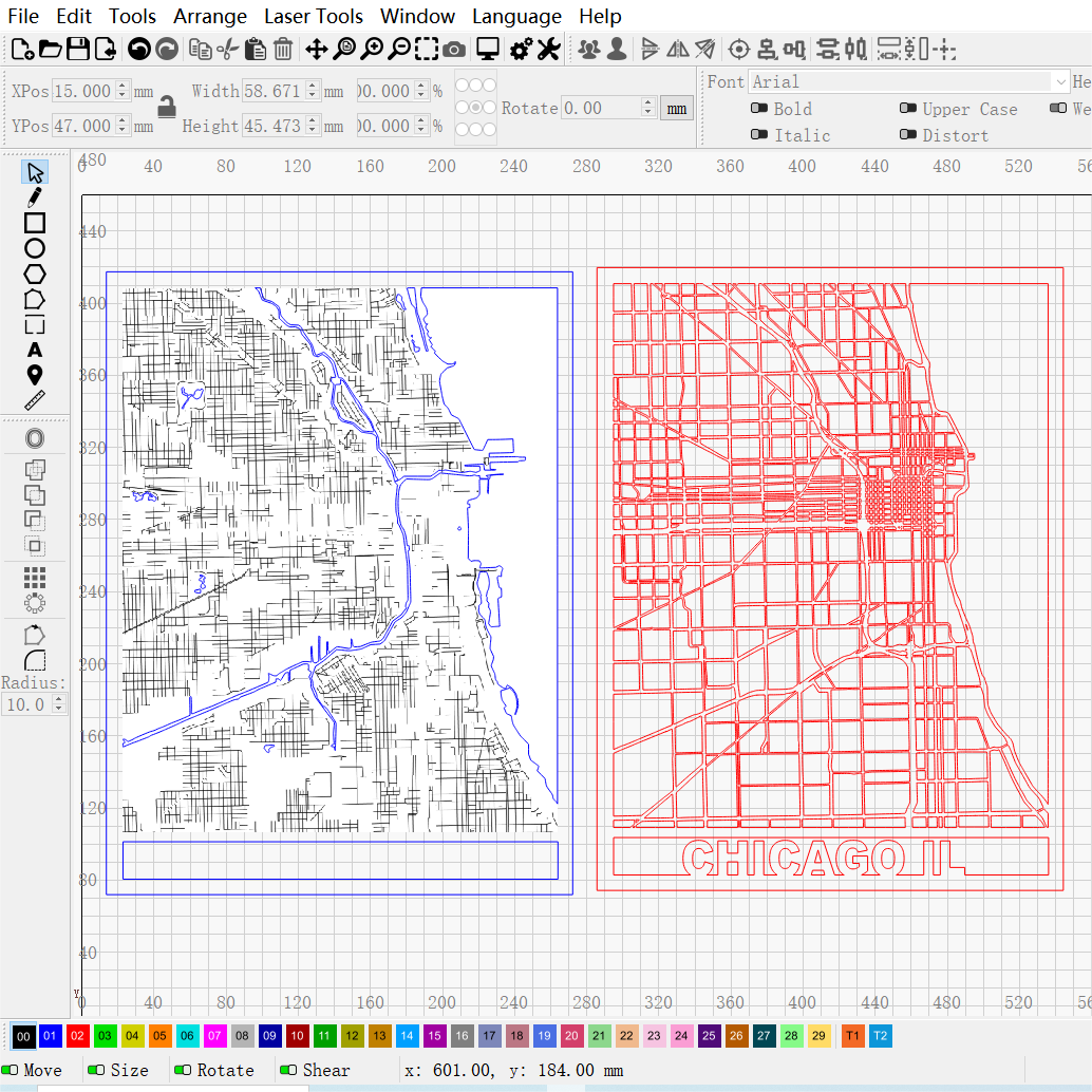 Chicago Multi-layer Map Cutting | LBRN File| Art,Gift,Home Decor,Wall Art - NEJE.SHOP