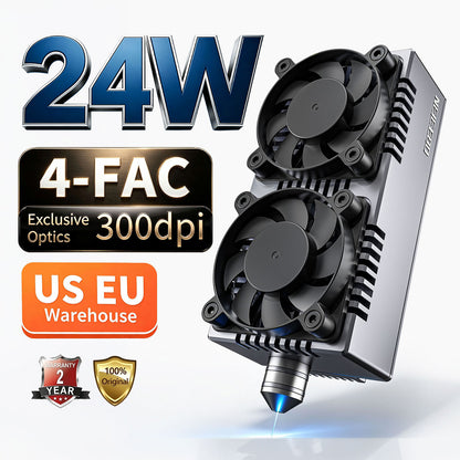 NEJE E80 24W Diode Laser Module with 4-FAC Optics – Uniquely Capable of Metal Deep Engraving & Hard Material Cutting