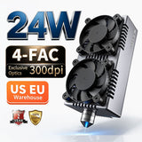 NEJE E80 24W Diode Laser Module with 4-FAC Optics – Uniquely Capable of Metal Deep Engraving & Hard Material Cutting