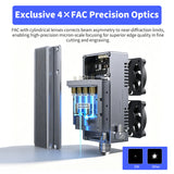NEJE Max4 V2 Hybrid CNC Laser Cutting Engraving Machine Equipped with E80 24W Laser Module, 4XFAC & Cylindrical Lens Beam Compression System, 0.09mm Ultra-Fine Spot, 720×450mm Workspace for Commercial & Art Craft
