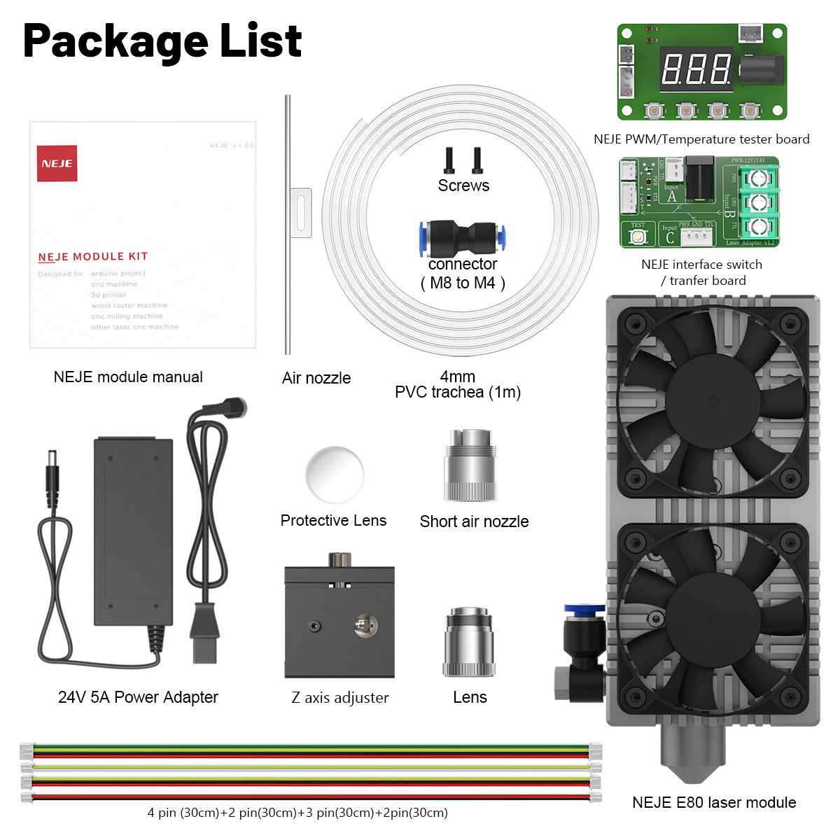 NEJE E80 Diode Laser Module - Compound Lens Technology - 24V