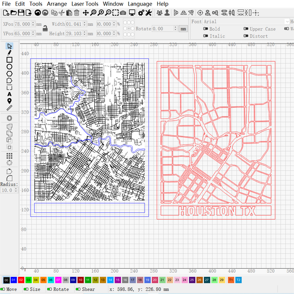 Houston Multi-layer Map Cutting | LBRN File | Art,Gift,Home Decor,Wall Art