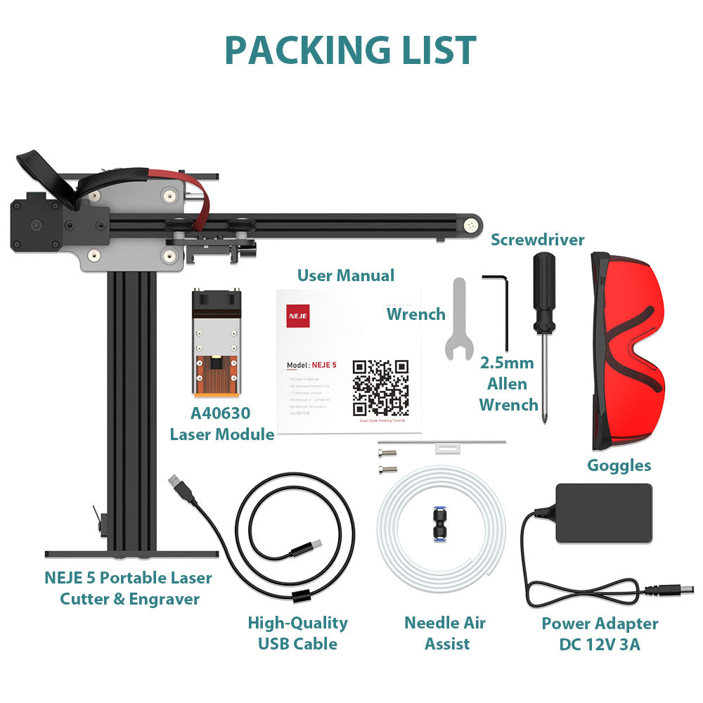 NEJE 5: Portable Laser Engraver with A40630 Laser Module - 170x170mm - NEJE.SHOP