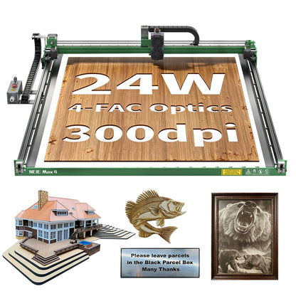 NEJE Max4 V2 4‑in‑1 Hybrid CNC Laser Engraver & Cutter, 720×1030mm (2.36ft × 3.38ft), 24W 4‑FAC Diode + 4W IR, Blade & Pen