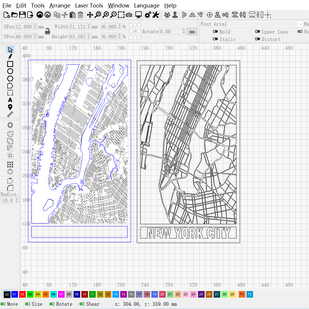 New York Multi-layer Map Cutting | LBRN File |Art,Gift,Home Decor,Wall Art - NEJE.SHOP