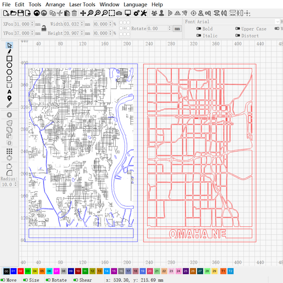 Omaha Multi-layer Map Cutting | LBRN File |Art,Gift,Home Decor,Wall Art