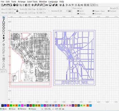 Seattle Multi-layer Map Cutting | LBRN File |Art,Gift,Home Decor,Wall Art - NEJE.SHOP