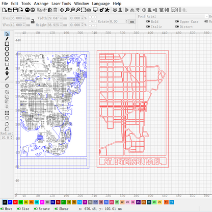 St Peterburg Multi-layer Map Cutting | LBRN File |Art,Gift,Home Decor,Wall Art - NEJE.SHOP