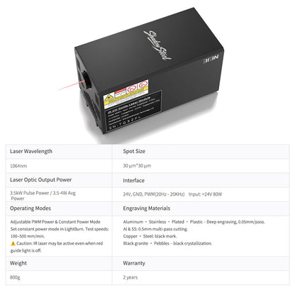 (Pre‑sale Active)NEJE S1 IR 4W: 3.5kW Peak Power DPSS Module for CNC & Laser Engravers, Universal Fit