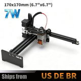 Graveur et découpeur laser à diode portable NEJE 5 7 W, machine de gravure et de découpe laser de bureau 170x170 mm (6,7"x6,7") pour bois, cuir, acrylique