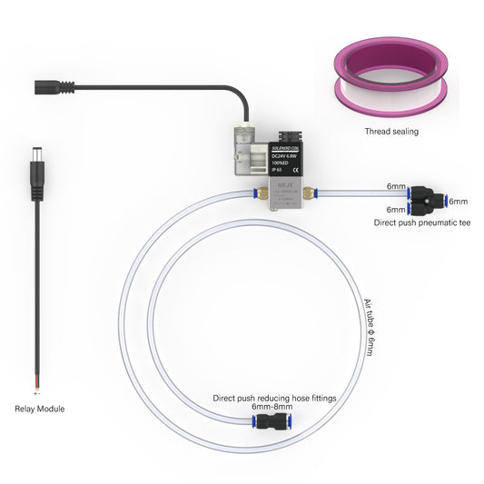 12V High-pressure solenoid valve kit for NEJE Max4 V2 - Needs air without oil and water for low pressure - NEJE.SHOP