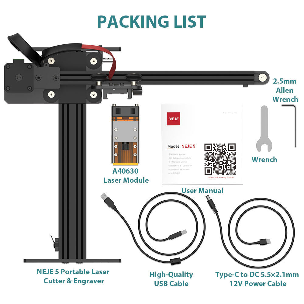 NEJE 5: Portable Laser Engraver with A40630 Laser Module - 170x170mm - NEJE.SHOP
