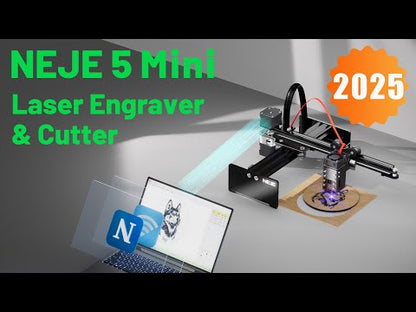 NEJE 5 FAC Diodenlaser-Gravierer und -Schneider – 12 W, 170 × 170 mm, variabler Fokus, stabil auf gekrümmten Oberflächen, 300 DPI