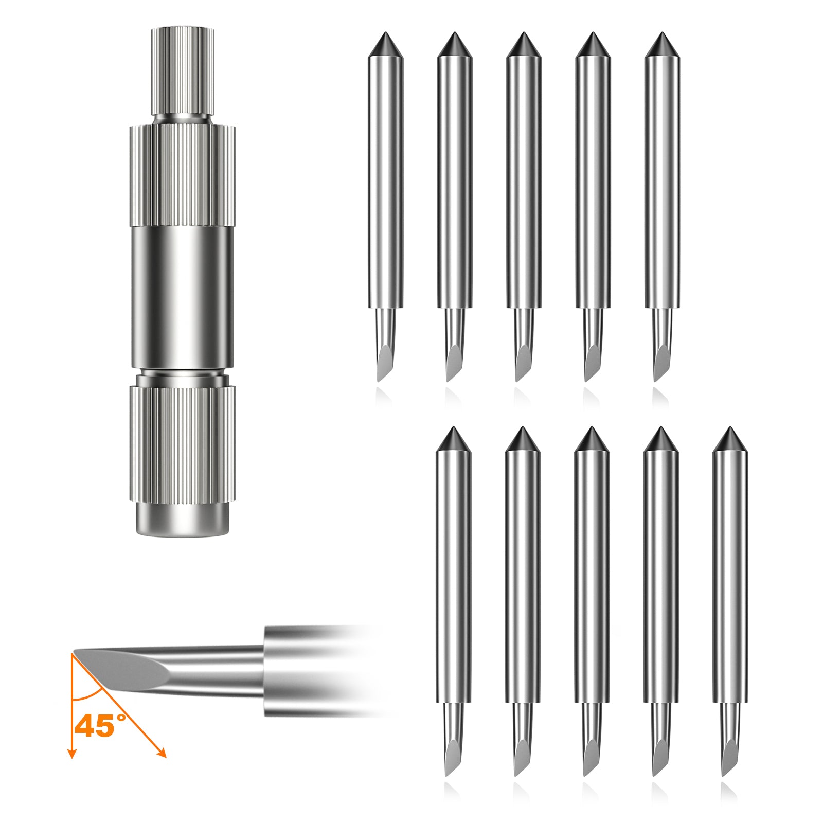 Blade Housing (1 Pack)+45° BLADE (10 Packs) For NEJE Max 4 Laser Engraver