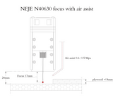 450nm 6W 12V Laser Module for Carving and Cutting- NEJE N40630 - Built-in air assist -square focus